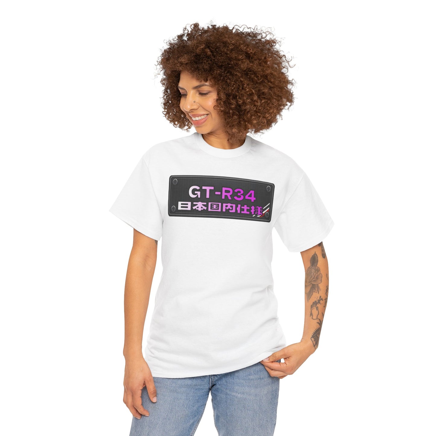 Blue Prints / Number Plates - T-Shirt (GTR-R34)